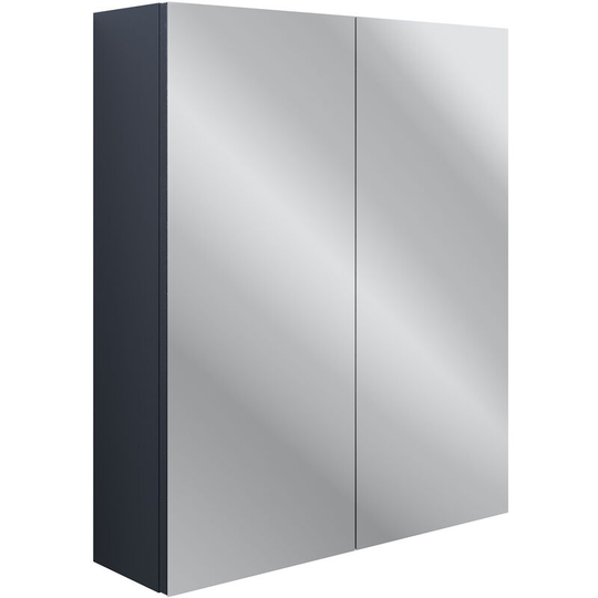 Malmo 2-Door Mirrored Bathroom Cabinet 600mm Wide - Indigo Ash - Signature
