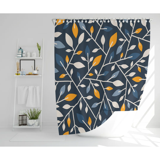 Burtundy 2 Piece Polyester Shower Curtain Set