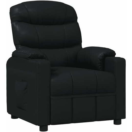 Recliner Chair Black Faux Leather Vidaxl Black