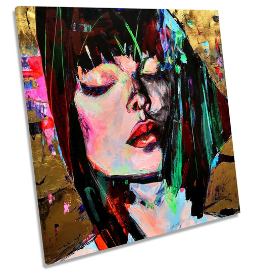 Fashion Model Face - Wrapped Canvas Painting