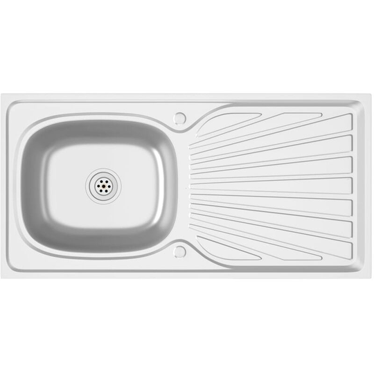 Kitchen Sink with Drainer Set Silver 1000x500x155 mm Stainless Steel Vidaxl Silver