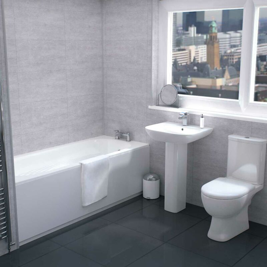 Monza 1700mm Straight Bath Designer Bathroom Suite