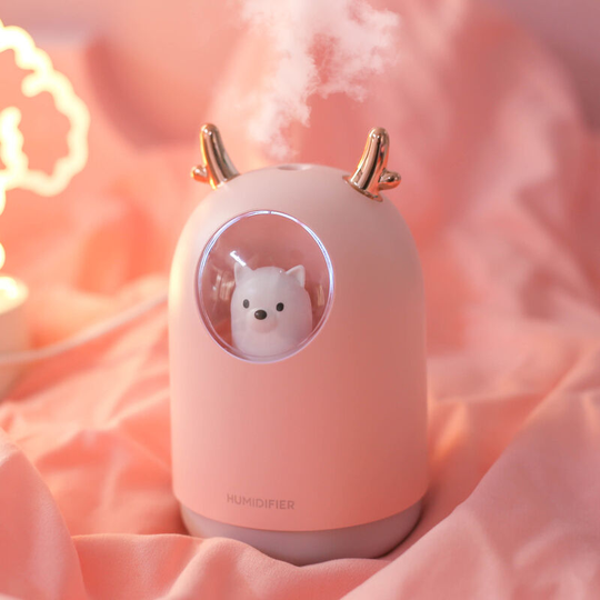 Perlerare - Air Humidifier Baby Bedroom Quiet Ultrasonic with 7 Light Colors 12 Hrs Auto Shut-Off, 300ml usb Pink