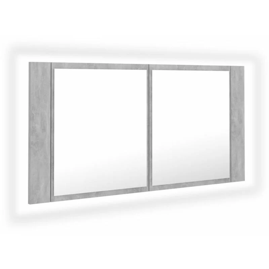 Vidaxl - led Bathroom Mirror Cabinet Concrete Grey 90x12x45 cm Acrylic Grey