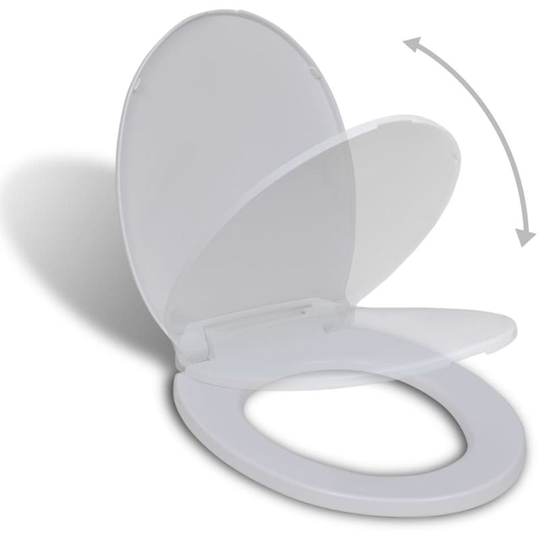 Soft-close Toilet Seat White Oval VD04134 - Hommoo
