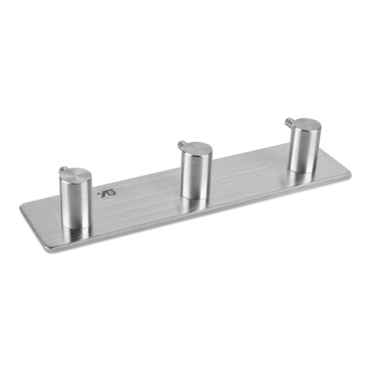 Crochet three hooks hook for bathrobe bathroom toilet towel holder self-adhesive stainless steel hook (
