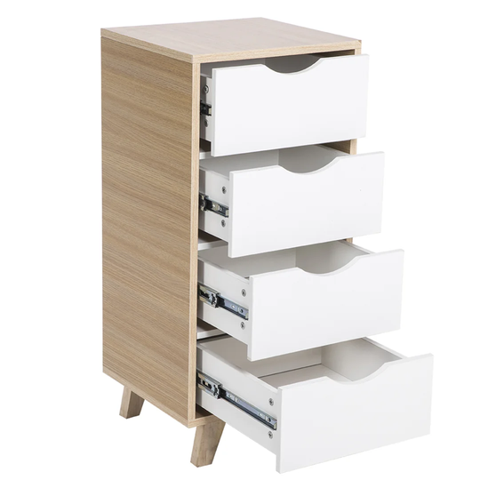 Storage Cabinet Wooden Floor Cabinet With 4 Drawers For Bathroom Kitchen Living Room Home