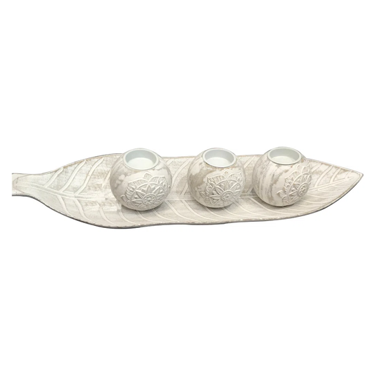 By SIGRIS White MDF Decoration Tray 8 * 16 * 53Cm Sheet With Balls
