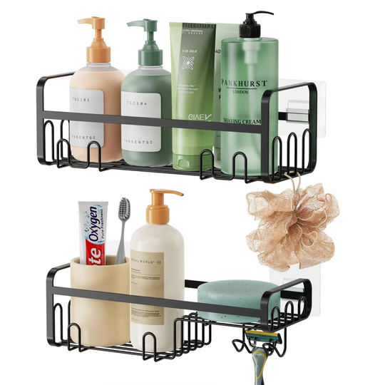 Murguia 2 Piece Adhesive Mount Stainless Steel Shower Shelf Set