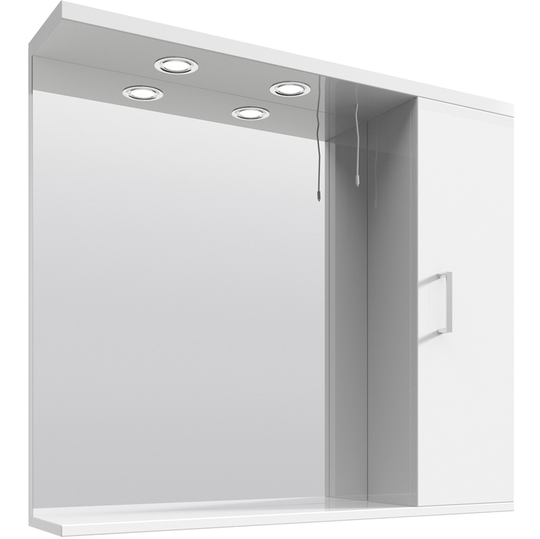 Alexander James 850mm x 750mm Downlit Vanity Mirror with Storage - White