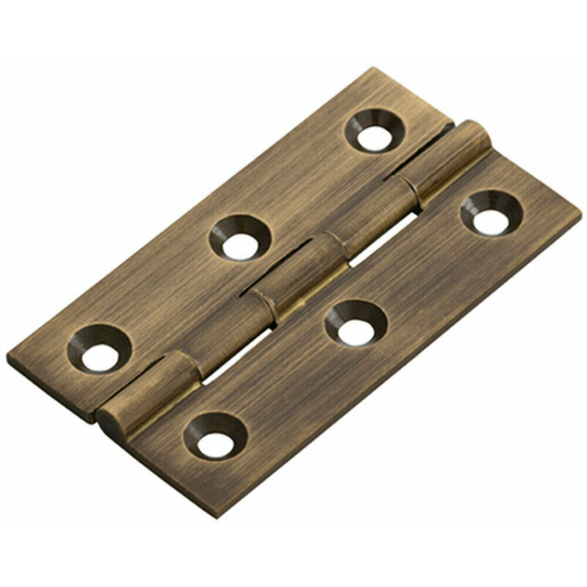 Pair 64 x 35 x 2mm Cabinet Hinge Antique Brass Small Cupboard Door