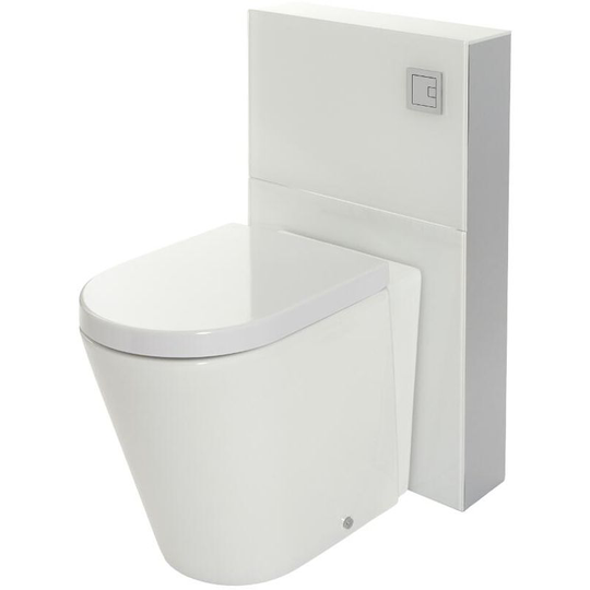 Milano - Arca - White 504mm Bathroom Toilet wc Unit with Back to Wall Pan, Cistern and Soft Close Seat