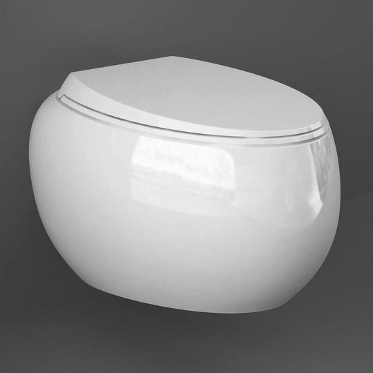RAK Cloud Rimless Wall Hung Toilet with Urea Soft Close Seat - Alpine White