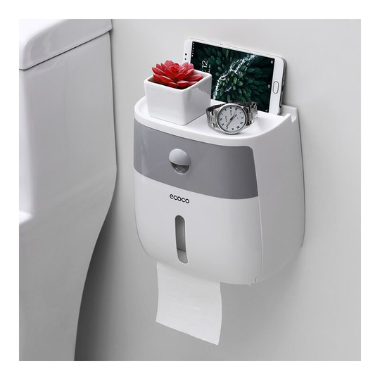 Bathroom wall mount 4 in 1 gray double handkerchief shelf