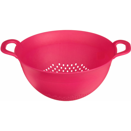 Pink Plastic Large Colander Strainer With Holes Ideal For Washing And Draining Vegetables Pasta Food Strainer With Handles Perfect For Daily Use 26 x