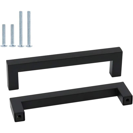Set of 10 Black Kitchen Cabinet Handles 128mm Black Cabinet Handle -LSJ12BK128 Black Kitchen Cabinet Handle Black Kitchen Cabinet Handle with Matte