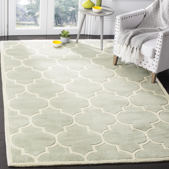 Janet Hand Tufted Wool Grey/Ivory Area Rug