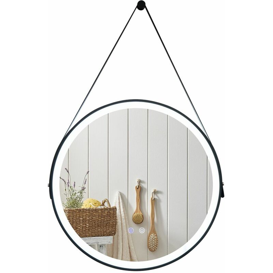 60CM Round Anti-Fog led Bathroom Mirror Hanging Vanity Makeup Mirror led Lighted