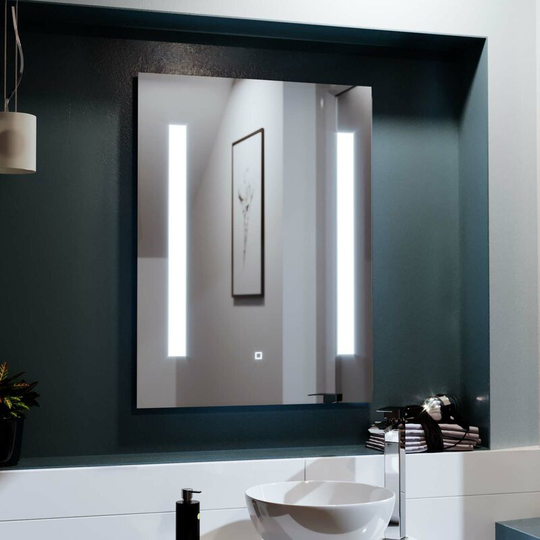 Neshome - Large 600x800 mm Illuminated led Bathroom Mirror with Anti Fog and Touch Switch