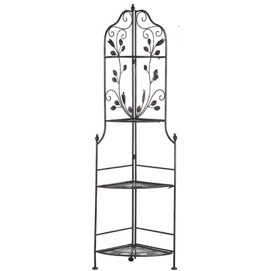 Beliani - Corner Ladder Shelf Rustic Black Garden Indoor Outdoor Bathroom Siderno - Black