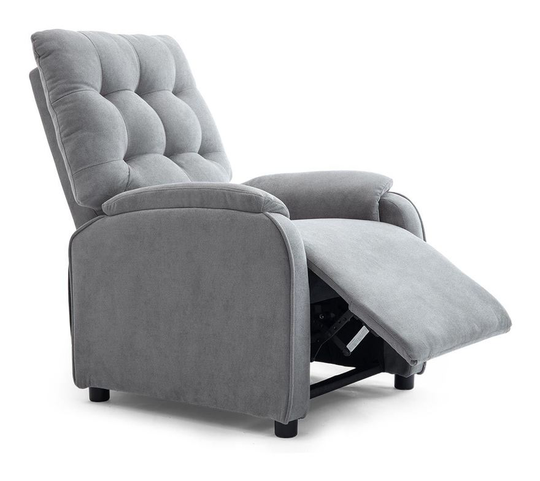 Charlbury pushback fabric recliner chair - dove grey