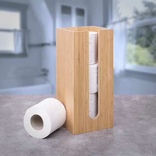 Bamboo Free Standing Toilet Roll Holder