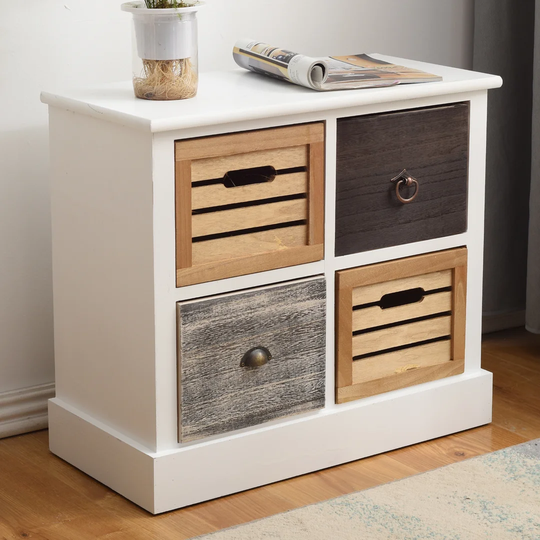 Ensor Chest Of Drawers, Cabinet Furniture Brown Grey, 4 Drawers, Living Room Bathroom - Dimensions: 49 X 55 X 26 (Hxwxd) - Art.