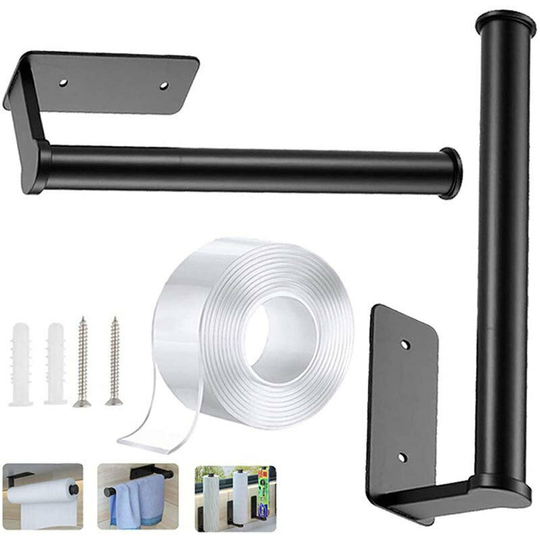2 Pack Stainless Steel Self Adhesive Paper Towel Roll Holder For Bathroom