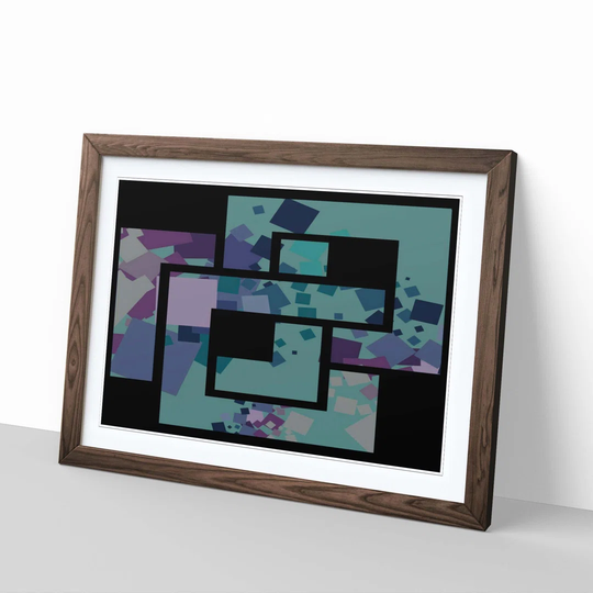 'Blue Abstract 2' Framed Graphic Art