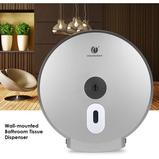 Wall-mounted Bathroom Tissue Dispenser Round Paper Towel Holder Paper Towel Dispenser Storage Box for Big Paper Towel Roll - Chuangdian