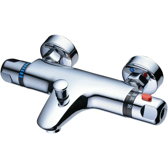 Dksfjkl - Thermostatic Shower Mixer Chrome Modern Bathtub Single Handle Shower Faucet, Anti-scald Exposed Thermostatic Shower with Bath Spout, XY0205