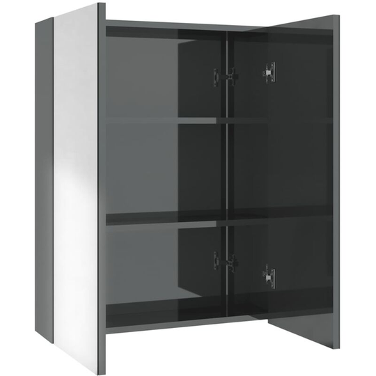 Vidaxl - Bathroom Mirror Cabinet 60x15x75 cm mdf Shining Grey Grey
