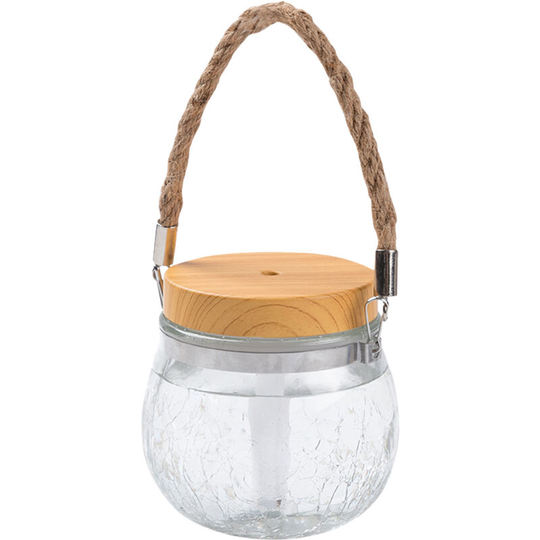 Asupermall - 400mL Mason Jar Humidifier Glass Mist Humidifier With 7-Color Night Light Rope Handle Essential Oil Diffuser Cool Desktop usb Powered