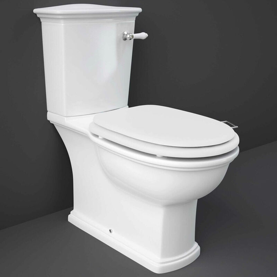 Rak Ceramics - rak Washington Close Coupled Toilet with Horizontal Outlet & Lever Cistern - White Seat