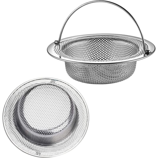 Kitchen Sink Strainer, 2 Pcs Sink Strainer with Stainless Steel Handle, Kitchen Sink Grid, Kitchen Sink Stopper, for Kitchen/Bathroom Sink Anti-Clog