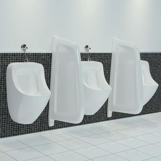 Hommoo - Wall-mounted Urinal Privacy Screen Ceramic White VD05744