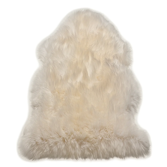 Brice Handwoven Sheepskin White Rug