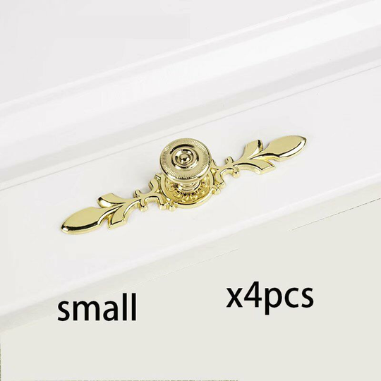 4Pcs Retro Style Zinc Alloy Drawer Handle Furniture Handle Drawer Cabinet Cabinet Home Decor with Screw (Gold Small)