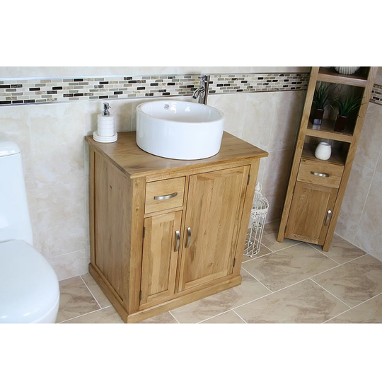 Tidbury Solid Oak 750mm Free-Standing Vanity Unit
