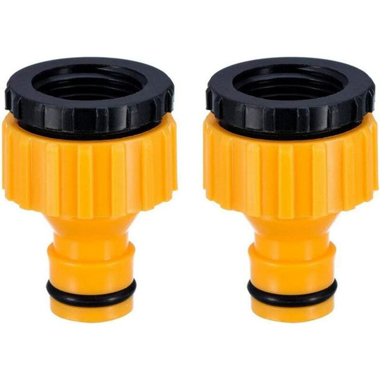 Plastic 3/4' and 1/2' bsp 2 in 1 Threaded Hose Spout Tap Connector Threaded Faucet Adapter Set of 2