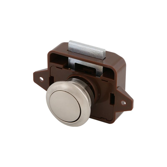 Push Button Cabinet Latch for Motorhome Camper Caravan (Silver Brown)