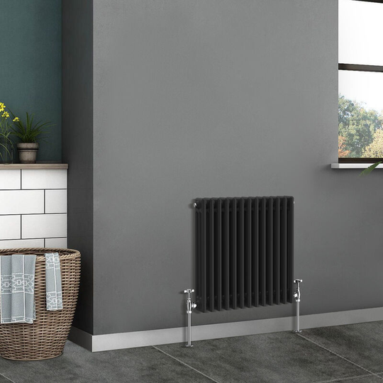 NRG - Traditional Radiator Cast Iron Style Radiator 3 Column Black 600x607mm