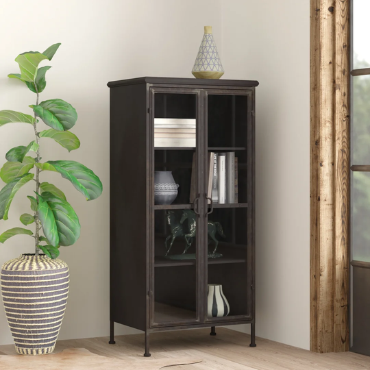 Puristic Metal Display Cabinet