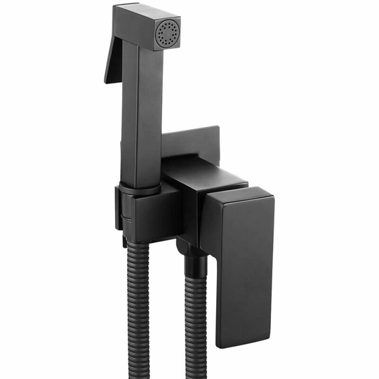 REA - Square Shaped Bidet Tap Ceramic Mixer Expendable Handle Black Finished Brass
