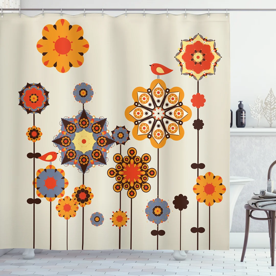 Betel 13 Piece Polyester Shower Curtain Set