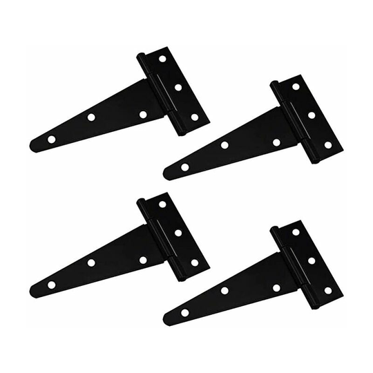 Black Can be used to hang cabinet doors gardenHeavy Duty Galvanized Triangle T-Hinge T-Hinge Triangle Hinge 4 inch gates wooden boxes 4 pieces