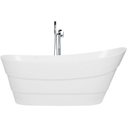 Beliani - Modern Oval Freestanding Bathtub Acrylic Overflow System White Buenavista - White