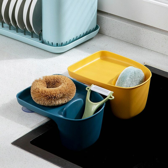 2 Kitchen Sink Drain Racks Basket Suction Cup Chopstick Dishcloth Storage Baskets Sponge Faucet Holder Household Kitchen Accessory