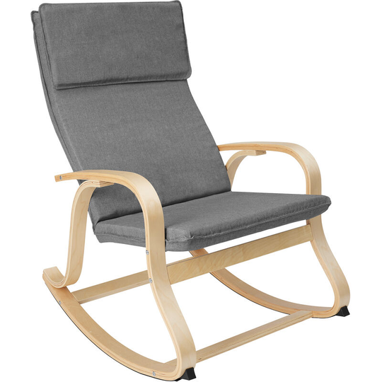 Rocking Chair Roca | 65 x 94 x 100 cm - Rocking chair, rocking chair, relaxation chair - light grey - light grey