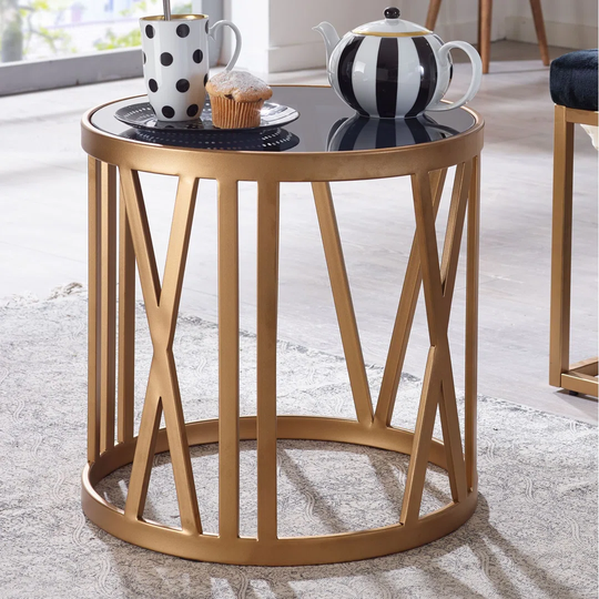 Canora Grey Side Table Small round coffee table Couch Modern living room table Coffee table high